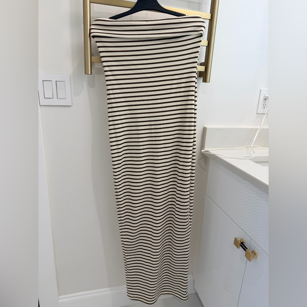 SHEIN Black and White Strapless Dress